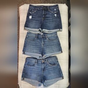 Old Navy Denim Cuffed Shorts Trio Size 8 Excellent Condition